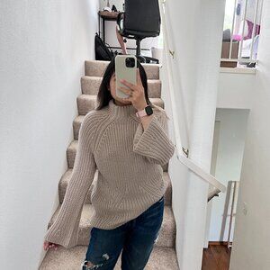 Tularosa Beige Wool Blend Thick Oversized Turtleneck Knit Sweater XXS‌‌‌‌‌‍‍‍‍‍‍